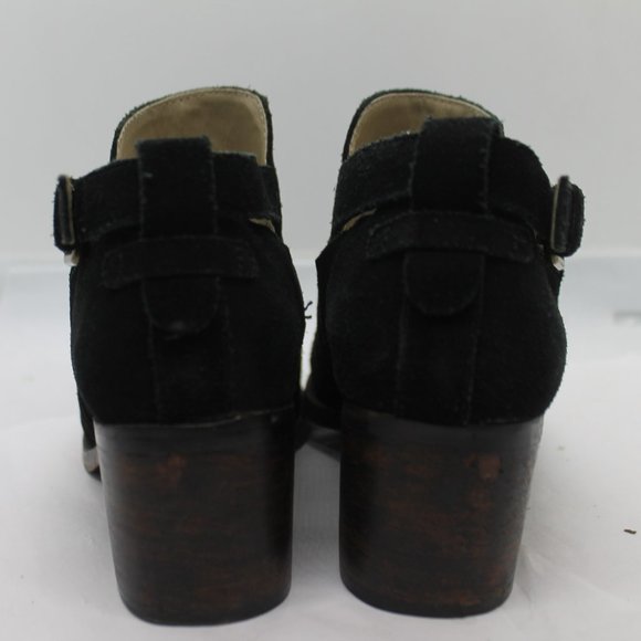 Soho Cobbler Women's Black Suede Booties w/ Side Buckle size 7.5M - Picture 4 of 5